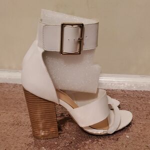 Charlotte Russe White Block Heel Sandals